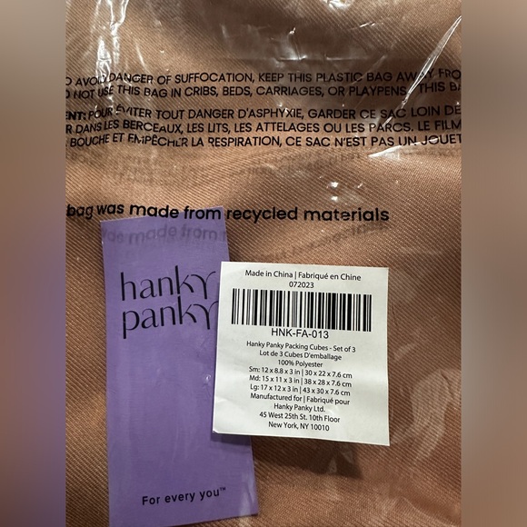 NWT HANKY PANKY Set of 3 Packing Cubes - Picture 6 of 7